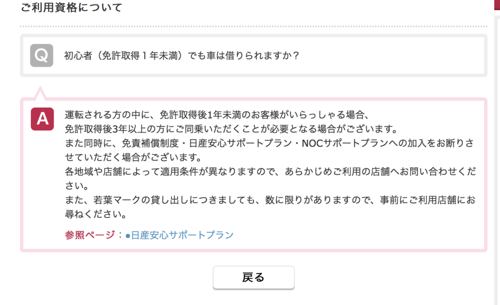 自動車免許初心者の二人でも保険フル装備のレンタカーを借してもらえた